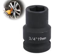 Deep 6-Point Impact Socket 3/4" Drive 19mm,Chrome Molybdenum Steel, Anti-Rust Metric Hex Socket for Car Repairs and Impact Wrench