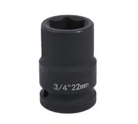 Deep 6-Point Impact Socket 3/4" Drive 22mm,Chrome Molybdenum Steel, Anti-Rust Metric Hex Socket for Car Repairs and Impact Wrench