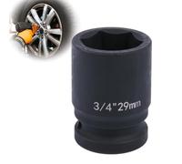 Deep 6-Point Impact Socket 3/4" Drive 29mm,Chrome Molybdenum Steel, Anti-Rust Metric Hex Socket for Car Repairs and Impact Wrench