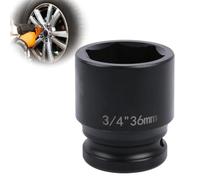 Deep 6-Point Impact Socket 3/4" Drive 36mm,Chrome Molybdenum Steel, Anti-Rust Metric Hex Socket for Car Repairs and Impact Wrench