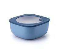 Deep air blue SHALLOW CONTAINER 'STORE&MORE BIO' "FOOD STORAGE" - SQUARE L