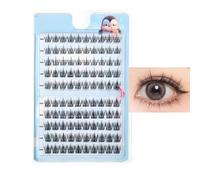 Deep Black Natural Wispy Eyelash Clusters In Clear Tray - 100 Pieces Feathery Lightweight Individual Lashes For Voluminous Look And Professional Makeup Application With Soft Band And Decorative