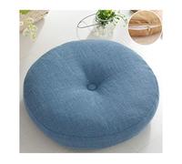 Deep Blue 24" Round SeatWashable Linen Chair Pad for Indoor/Outdoor Use Ideal for Kitchen Dining Gardent Cush for Enhanced Seating Experience