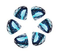 Deep Blue Animal Whale Print Guitar and Ukulele Picks For Music Lovers 12 PCS Mixed Gauges(0.46/0.71/0.96mm)