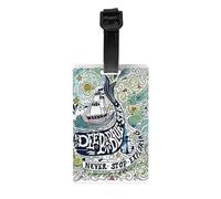 Deep Blue Animal Whale Print Luggage Tags with Full Back Privacy Cover - Bright Suitcase Identifier for Travel, Cruise & More