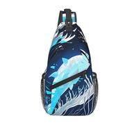Deep Blue Animal Whale Print Sling Bag For Women Men Fashion One Shoulder Crossbody Bag Travel Fanny Pack Cross Body Bags