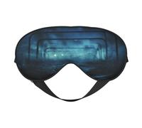 Deep Blue Animal Whale Print Women Men Two-Sided Adjustable Strap Eyeshade Sleep Travel Relax Blackout Eye Mask