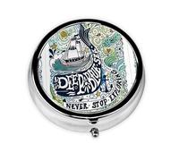 Deep Blue Animal Whale This Small, Round, Three-Compartment Travel Pill Box is Perfect for Storing Daily medications, Vitamins, and on-The-go.