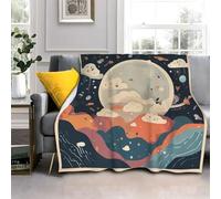 Deep Blue Cosmos Blanket 3D Print Fluffy Throw Blanket for Bed Sofas, Soft Warm Fleece Blankets and Throws, Double Size 150x200cm AL412