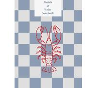 Deep Blue Currents: 8.5x11 Alternating Blank and Lined Notebook | Lobster Checkered Edition | Large Sketch & Note Journal with Date Tracker
