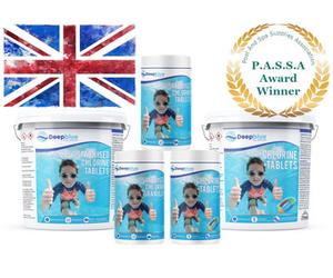 Deep Blue Eco - Multifunctional Mini 20G Chlorine Tablets 6 X 1Kg Long Lasting Stabilised Clarifier Algae Inhibitor Eco Packaging