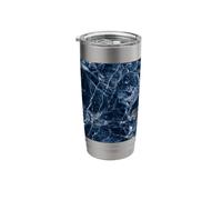 Deep Blue Layered Veined Abstract Structured Graphic Design Stainless Steel Insulated Tumbler