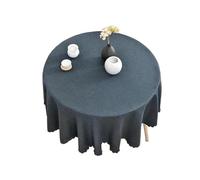 Deep Blue Round Tablecloth, Cotton Linen, Solid Color, 90-180 cm Diameter, Perfect for Home Decor, Elegant Dining, Table Cover for Round Tables