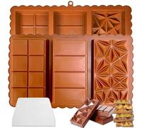 Deep Chocolate Bar Mold 1.2 inch Kataifi Pistachio Dubai Chocolate Bar Kit Thick Silicone Molds for Stuffed Bar Large Big Candy Bar Mould for Filling