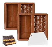 Deep Chocolate Moulds, 2 Pcs Silicone Chocolate Bar Moulds for Dubai Chocollate Pistachio Bar Baking, Easy Release Chocollate Silicone Molds for DIY Baking