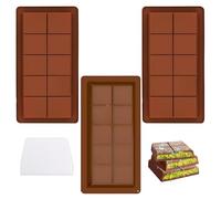Deep Chocolate Moulds,3 Pcs Silicone Chocolate Molds Making Set,with Spatula Thick Mould,Molds for DIY Baking Candy Silicone Ice Cube Maker