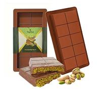 Deep Chocolate Moulds for Dubai Chocolate - Pack of 2 Large Easy to Release Brown Chocolate Moulds Silicone for Baking