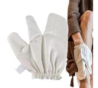 Deep Cleaning Shower Wash Gloves for Smooth | Soft Skin with Raw Silk Structure for Underarms, Shame, Bikini Area | Molton Washing Gloves White | Adult