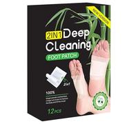 Deep Cleansing Foot Pads, Bamboo Vinegar Ginger Powder Foot Pad for Foot Care, Adhesive Sheets for Better Sleep & Foot Care (12PCS)