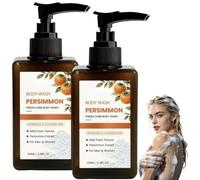 Deep Cleansing Odor Smelly Feet Moisturizing Refreshing Shower Gel - Deodorizing Japanese Persimmon Green Tea Soap,Nonenal Body Odor Remover Body Cleanser,Dry and Aging Skin Persimmon Soap Bar (2pcs)