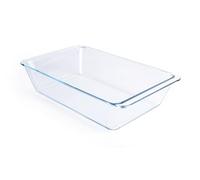 Deep Clear Glass Baking Pan, Rectangular Tempered Glass Baking Pan, The Largest Baking Dish. -5.4 Litre