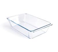 Deep Clear Glass Baking Tin, Rectangular Tempered Glass Baking Pan, The Largest Baking Dish. -3.5 Litre