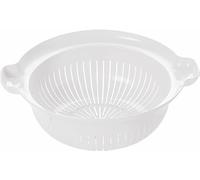 Deep Colander Food Strainer, 30 cm Large with Side Handles, Basket for Vegetable Wash, Sink Colander, Draining Pasta, Rice, Fruit (White)