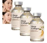 Deep Collagen Lifting Ampoule, Ginseng Extract Facial Serum, Silk Peptide EGF Essence, Hydrating Korean Skincare for Smooth-Looking Complexion, Lightweight Daily Care with Non-Greasy Finish (3pcs)