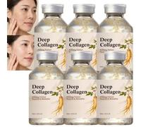 Deep Collagen Lifting Ampoule, Ginseng Extract Facial Serum, Silk Peptide EGF Essence, Hydrating Korean Skincare for Smooth-Looking Complexion, Lightweight Daily Care with Non-Greasy Finish (6pcs)