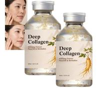 Deep Collagen Lifting Ampoule, Ginseng Extract Facial Serum, Silk Peptide EGF Essence, Hydrating Korean Skincare for Smooth-Looking Complexion, Lightweight Daily Care with Non-Greasy Finish (2pcs)