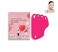 Deep Collagen V Lifting Face Mask, Instant Firming Gel Mask for Double Chin Reduction & Jawline Lifting, Tightens Sagging Skin & Smooths Wrinkles, Facial Mask for Skin Care, 4 Pieces