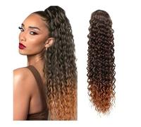 Deep Curly Ponytail Extensions Long Curly Wave Drawstring Fake Tail for Women Synthetic Ponytail(1BT30)