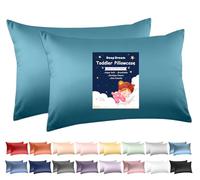 Deep Dream Toddler Pillowcases for 13x18 Pillow 2 Pack, 100% Cotton Travel Pillow Case Cover, 600 Thread Count Cotton Pillow Covers, Soft & Breathable Small Pillow Cases Envelope Closure, Dark Teal