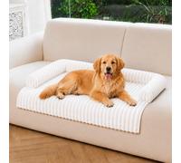 Deep Dream Waterproof Dog Couch Bed/Mat for Large Dogs, Large, Off White