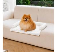 Deep Dream Waterproof Dog Couch Bed/Mat for Small Dogs, Small, Off White