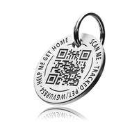 Deep Engraved Stainless Steel Smart QR Code On-line Pet-ID Tag & Custom Engraving
