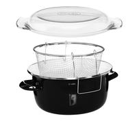 (Black) Deep Fryer with Pyrex Lid, 5 Assorted Colours