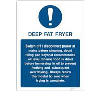 Deep Fat Fryer - Self Adhesive Sticker Sign - Various Sizes To Choose From Either A5 Or A4 - Catering Equipment HSE Sign (A5 200x150mm)