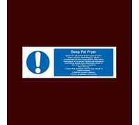 Deep Fat Fryer Warning Sticker/Self Adhesive Sign - Raw, Cooked, Preparation, Fish, Food, Wash Hands (FP63)