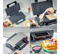 Deep Fill Waffle Maker iron Non-Stick Cooking Plates Belgian Waffle 1000W Geepas