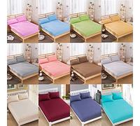 Deep Fitted 4FT Small Double Bed Sheets Easy Care Non-Iron Percale - 12" /30cm Plum Plain Dyed Rich Cotton 180 Thread Count BedSheets (122x190cm)
