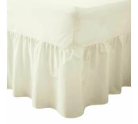 Deep Fitted Valance Sheet Polycotton Top Notch Quality Easy Care Soft & Durable Fitted Sheet with 36cm Deep Frill Single/Double/King/Super King (Cream, Super King)