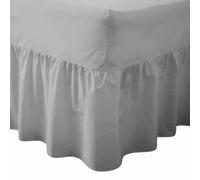 Deep Fitted Valance Sheet Polycotton Top Notch Quality Easy Care Soft & Durable Fitted Sheet with 36cm Deep Frill Single/Double/King/Super King (Silver, King)