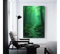 Deep Forest Path Artistic Wall Art Painting The Picture of Animal Print On Canvas Artwork Pictures For Home Living Room Modern Decor Decoration 16x24inch(40x60cm)