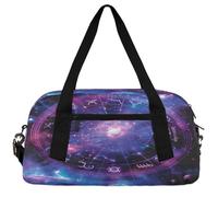 Deep Forest-Starry Sky Kids Duffle Bag Boys Girls Small Sport Dance Gym Bag for Overnight Travel Weekender Carry On, Horoscopes Patterns, 18.5"L x 9.4"W x 7.8"H