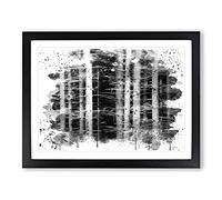 Deep Forest Wood Trees Vol.1 V4 Modern Framed Wall Art Print, Ready to Hang Picture for Living Room Bedroom Home Office Décor, Black A4 (34 x 25 cm)