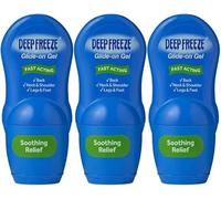 Deep Freeze Fast Acting Glide-on Gel, Soothing Relief for Back, Neck, Shoulder, Legs and Feet, Pack of 3