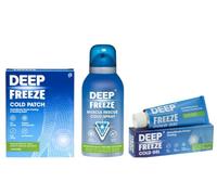 Deep Freeze Muscle Relief Bundle - Fast Acting Cold Spray, Gel & Patches