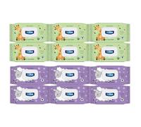 Deep Fresh Lovely Baby Wet Wipes, Assorted Animal Designs (Panda, Lion, Giraffe, Lamb), 24 Packs, 72 Wipes Each
