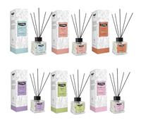 Deep Fresh Reed Diffuser Set, 6 Pack, Jasmine, Powder, Caramel, Lavender, Apple, Wildflowers Scents